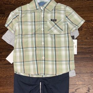 Buffalo David Bitton Kids Plaid Shirt - Green and Gray